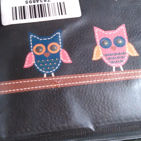 Owl Design Black Wallet - Picture 2 of 14